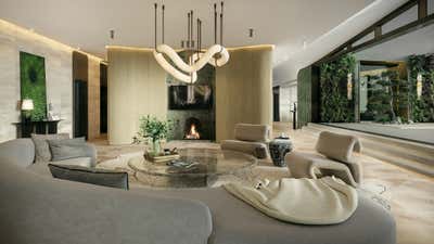  Art Deco Family Home Living Room. Bel Air - New Construction by KES Studio.