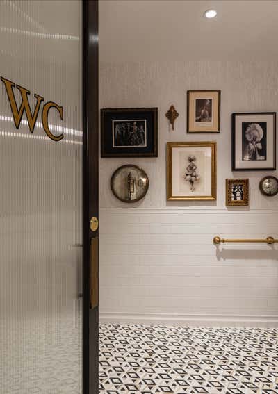  Eclectic Hollywood Regency Restaurant Bathroom. GJ Tavern by Nest Design Group.