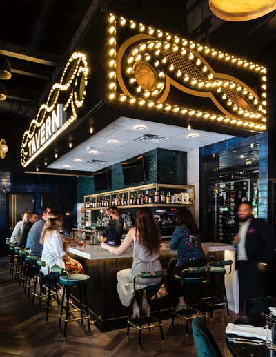 Hollywood Regency Restaurant Bar and Game Room. GJ Tavern by Nest Design Group.