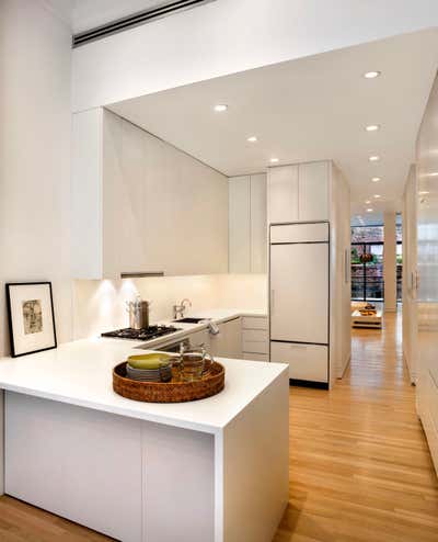 Contemporary Apartment Kitchen. UPPER WEST SIDE LANDMARK TOWNHOUSE by Michael Wood & Co..