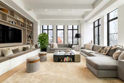 Contemporary Living Room. TRIBECA FAMILY HOME by Michael Wood & Co..