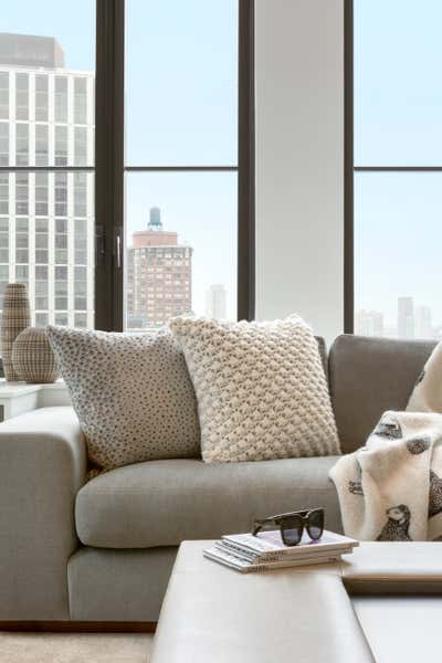 Contemporary Living Room. TRIBECA FAMILY HOME by Michael Wood & Co..