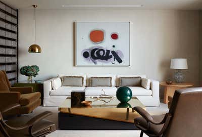  Transitional Apartment Living Room. Hudson River Pied-à-Terre by Ries Hayes.