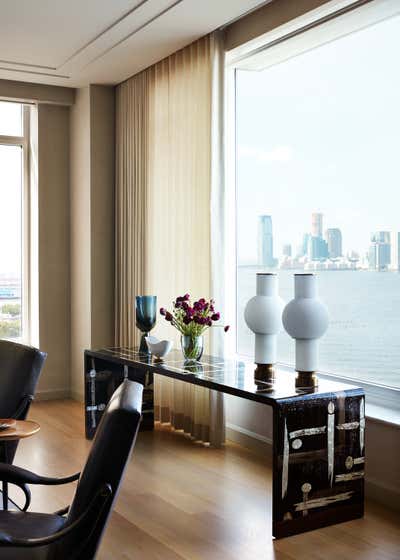  Transitional Apartment Living Room. Hudson River Pied-à-Terre by Ries Hayes.