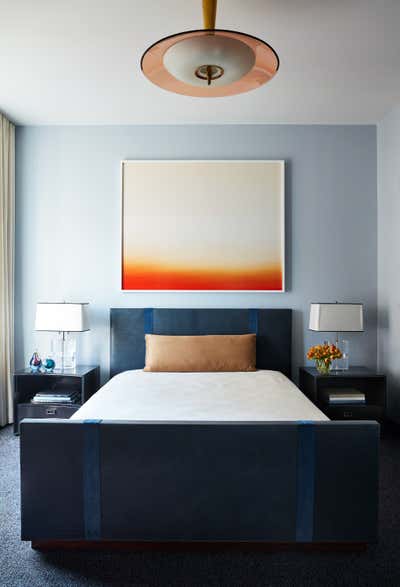  Transitional Apartment Bedroom. Hudson River Pied-à-Terre by Ries Hayes.