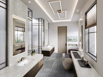  Transitional Family Home Bathroom. Brentwood Residence - New Construction by KES Studio.