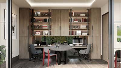  Transitional Family Home Office and Study. Brentwood Residence - New Construction by KES Studio.