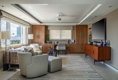  Contemporary Apartment Office and Study. Intracoastal Mid-Century Full Floor by David Kaplan Interior Design.