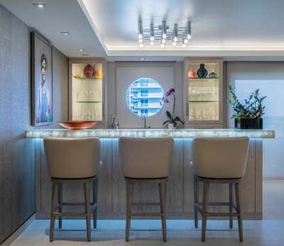 Contemporary Apartment Bar and Game Room. Intracoastal Mid-Century Full Floor by David Kaplan Interior Design.
