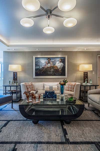  Contemporary Scandinavian Apartment Living Room. Intracoastal Mid-Century Full Floor by David Kaplan Interior Design.