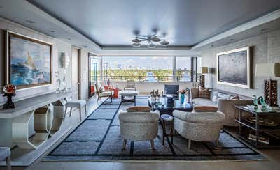  Transitional Apartment Living Room. Intracoastal Mid-Century Full Floor by David Kaplan Interior Design.