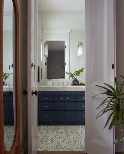  Mediterranean Tropical Vacation Home Bathroom. Bayside Court by KitchenLab | Rebekah Zaveloff Interiors.