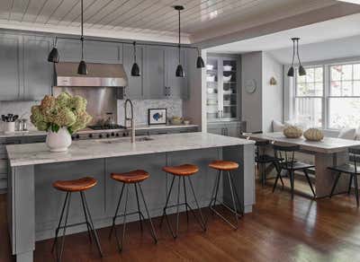  Coastal Mid-Century Modern Country House Kitchen. Designer's Own by Halcyon Design, LLC.