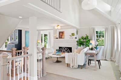  Beach Style Beach House Living Room. East Hampton Village by Halcyon Design, LLC.