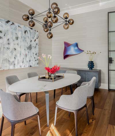  Contemporary Family Home Dining Room. Marlborough Street Residence by Elms Interior Design.