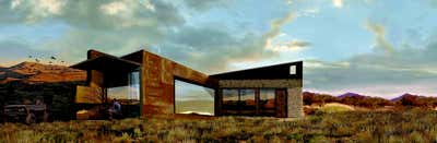  Industrial Vacation Home Exterior. Rust + Rock High Desert Hideaway by Matt Dougan Design.