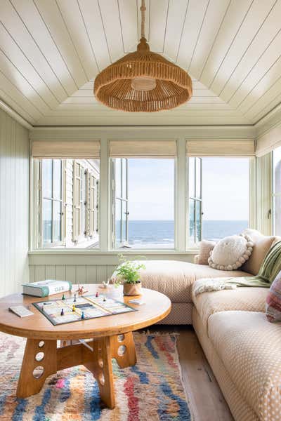  Beach Style Beach House Living Room. Work Hard Play Harder by Cortney Bishop Design.