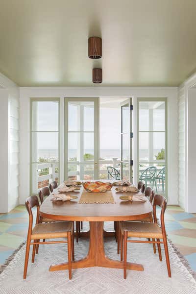  Mid-Century Modern Beach House Dining Room. Work Hard Play Harder by Cortney Bishop Design.