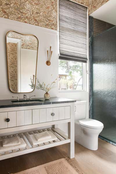  Mid-Century Modern Family Home Bathroom. Manor of Fact by Cortney Bishop Design.