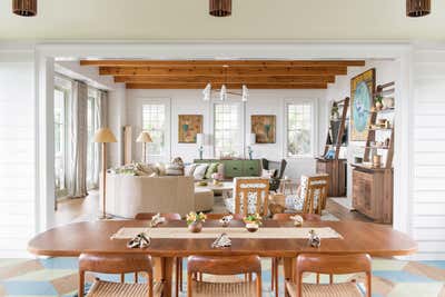  Beach Style Beach House Dining Room. Work Hard Play Harder by Cortney Bishop Design.