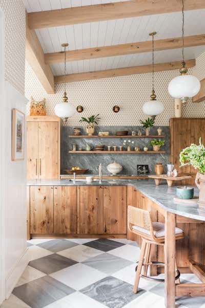  Cottage Family Home Kitchen. Island Bohemian by Cortney Bishop Design.