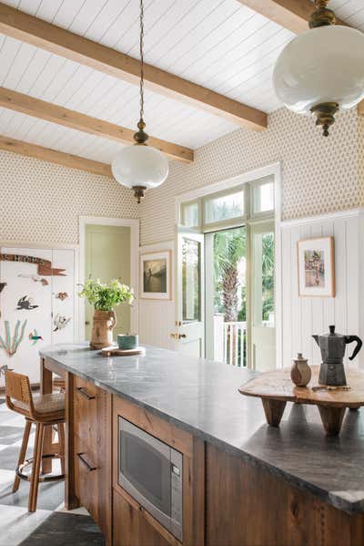  Craftsman Family Home Kitchen. Island Bohemian by Cortney Bishop Design.