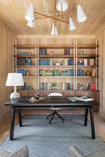  Bohemian Minimalist Beach House Office and Study. Wright This Way by Cortney Bishop Design.