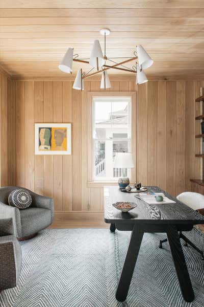  Minimalist Organic Beach House Office and Study. Wright This Way by Cortney Bishop Design.