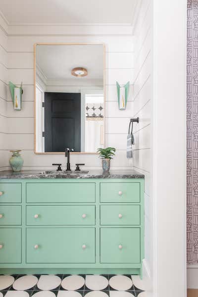  Bohemian Organic Transitional Beach House Bathroom. Wright This Way by Cortney Bishop Design.