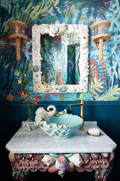  Coastal Bathroom. Whimsical Beach House by Wesley Moon Inc..