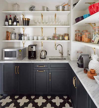  Preppy Family Home Pantry. Keystone by KitchenLab | Rebekah Zaveloff Interiors.