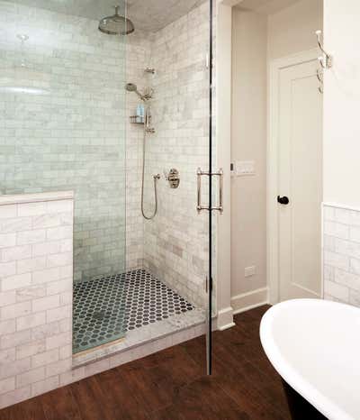  Craftsman Preppy Bathroom. Keystone by KitchenLab | Rebekah Zaveloff Interiors.