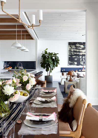  Contemporary Beach House Dining Room. Waterfront Sag Harbor Home by Katch Interiors.