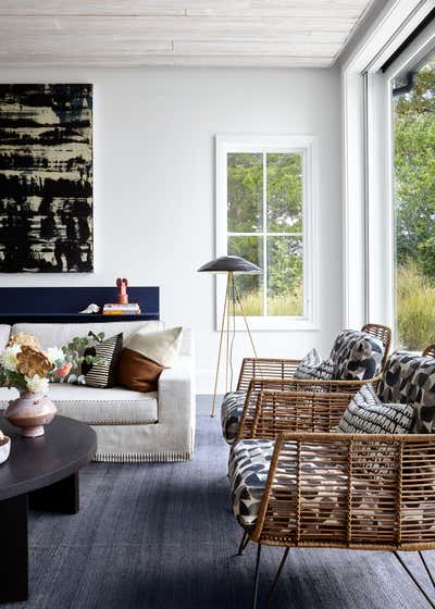  Modern Beach House Living Room. Waterfront Sag Harbor Home by Katch Interiors.