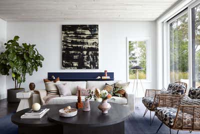  Contemporary Beach House Living Room. Waterfront Sag Harbor Home by Katch Interiors.