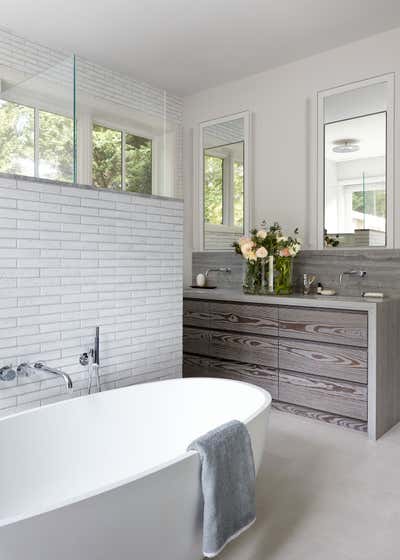  Contemporary Beach House Bathroom. Waterfront Sag Harbor Home by Katch Interiors.