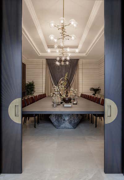 Contemporary Dining Room. Residence in Riyadh by A Interiors.