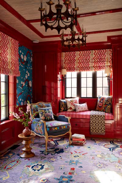  Preppy Family Home Children's Room. Colorful Tudor Home Interior Design  by Kati Curtis Design.