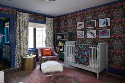  Bohemian Eclectic Family Home Children's Room. Colorful Tudor Home Interior Design  by Kati Curtis Design.