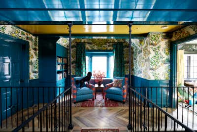  Maximalist Family Home Entry and Hall. Colorful Tudor Home Interior Design  by Kati Curtis Design.