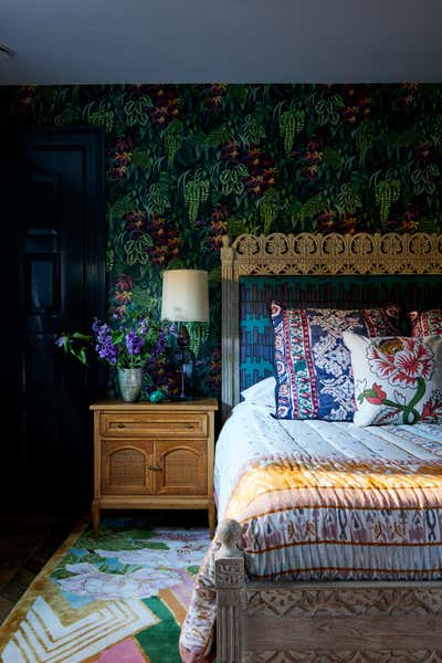  Maximalist Bedroom. Colorful Tudor Home Interior Design  by Kati Curtis Design.