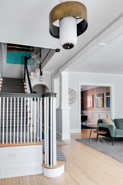  Transitional Family Home Entry and Hall. Grove Avenue by Samantha Heyl Studio.