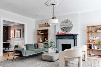 Transitional Family Home Living Room. Grove Avenue by Samantha Heyl Studio.