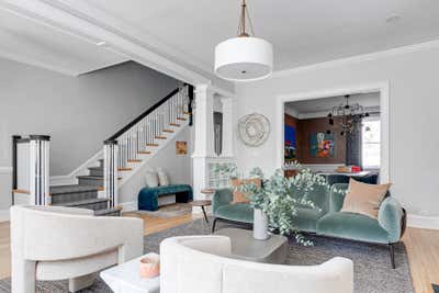  Transitional Family Home Living Room. Grove Avenue by Samantha Heyl Studio.