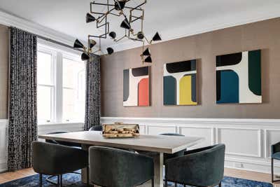 Transitional Dining Room. Grove Avenue by Samantha Heyl Studio.