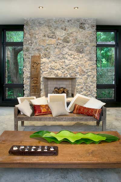  Tropical Family Home Living Room. Rock House by Strang Architecture.
