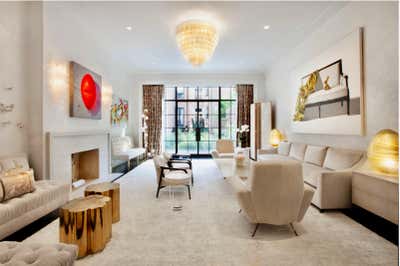  Eclectic Family Home Living Room. Townhouse  by Michelle Bergeron Design ltd..