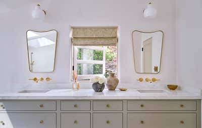  French Family Home Bathroom. Mandeville Canyon by Mallory Kaye Studio.