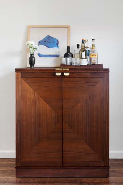  Minimalist Mid-Century Modern Family Home Bar and Game Room. Doheny by Elana Zeligman Interiors.