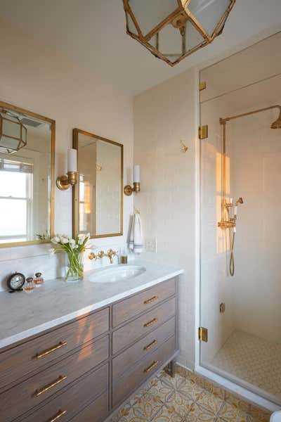  Craftsman Family Home Bathroom. Sunnyside by KitchenLab | Rebekah Zaveloff Interiors.
